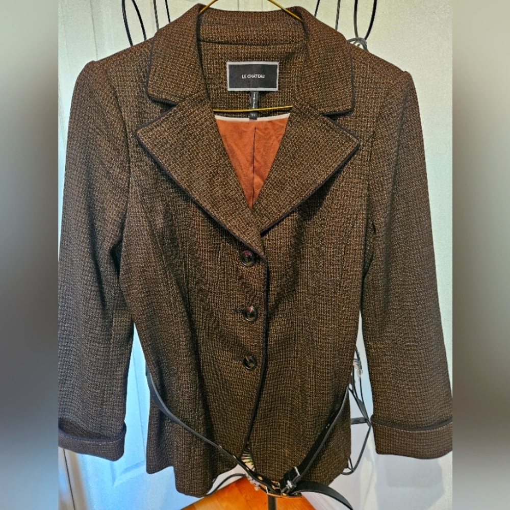 Brown Blazer With Belt‎